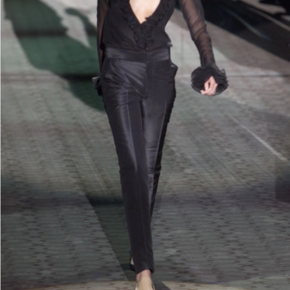 Gucci Tom Ford Straight Leg Shimmery Grey Slim Pants